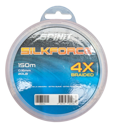 Multifilamento Pesca Spinit Silkforce 4x 150 Metros Color Naranja 0,16mm 20libras