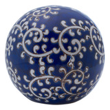 Esfera Decorativa De Cerámica En Forma De Remolino Azul Y B