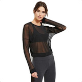 Sexy Casual Blusa Playera Ligera Transparente Mujer 5606