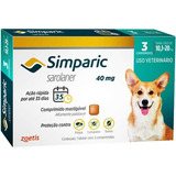 Simparic Cães 10 A 20 Kg 40 Mg Caixa 3 Comprimidos - Zoetis