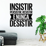 Adesivo De Parede Frase Motivacional Nunca Desistir 