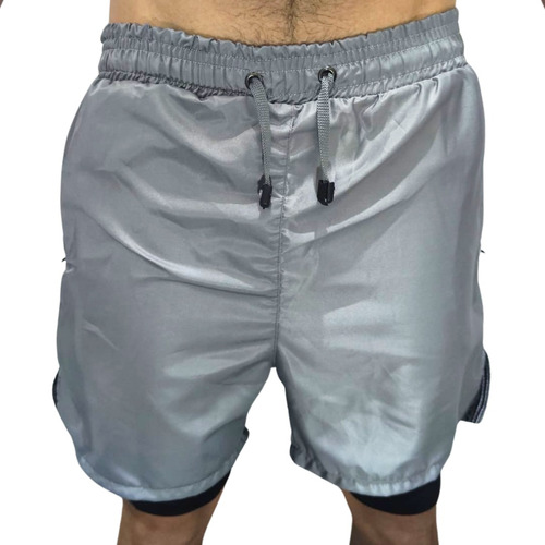 Pantaloneta Hombre Deportiva Con Licra Gym Deportes Correr