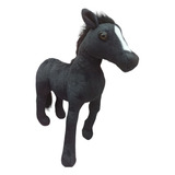 Peluche De Caballo Marron Y Negro 40cm