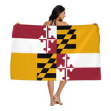Manta De Playa De Microfibra Con La Bandera De Maryland De M