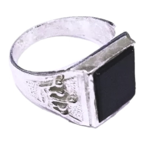 Anillo Corona Plata 925 Hombre Sello Con Piedra Onix Joyería