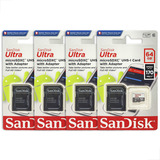 Kit Com 4 Cartão De Memória Sandisk Ultra 64gb Micro Sd