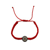 Pulsera Acero Inoxidable Plateado Hilo Med San Benito Bebe