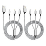 Cable De Carga Rápida Nailon Rápida 3 En1-para iPhone/tipo-c