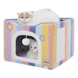 ~? Jiupety Cat Bed Para 2 Gatos, Casas De Gatos Para Gatos D