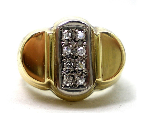 Anillo De Oro 18 Kt Platino Y Brillantes