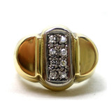 Anillo De Oro 18 Kt Platino Y Brillantes