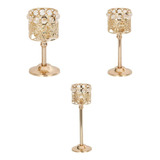 . 3 Candle Holders With European Crystal Candlesticks For .