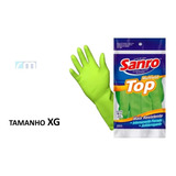 Luva Limpeza Latex Forrada Sanro Top Verde Multiuso Tamanho Extra Grande