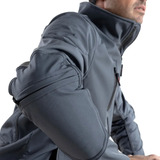 Campera Moto Softshell Grey Jacket Protecciones Qobu Avant