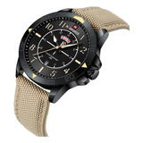 Reloj Naviforce Con Correa De Nailon Estilo Militar P/hombre