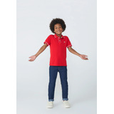 Camisa Polo Básica Infantil Algodão Heringkids Vermelho 53c2