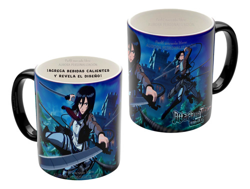 Mug Mágico Taza Attack On Titan Ataque Titanes Anime 08