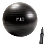 Pelota Pilates 65 Cm Esferodinamia Medicinal Yoga + Inflador Color Negro Con Inflador