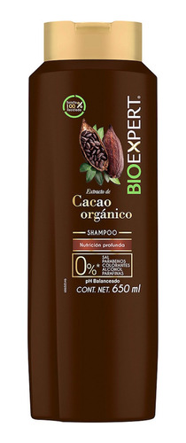 Shampoo Bioexpert Nutrición Profunda Extracto De Cacao 650ml