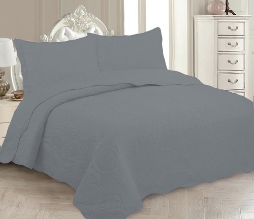 Colcha Matelasse King Size 3pç Jazmini 260x280 Cobre Leito