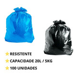 Saco Para Lixo Cozinha E Banheiro 20 L Resistente Até 5 Kg Cor Azul