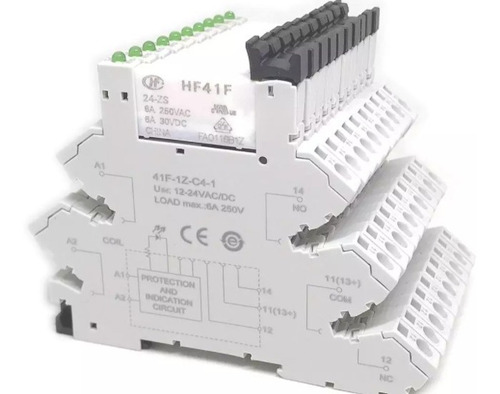 Base Relé Electromecánico Con Led 6 Ampere 24 Vdc 1 Na + Nc