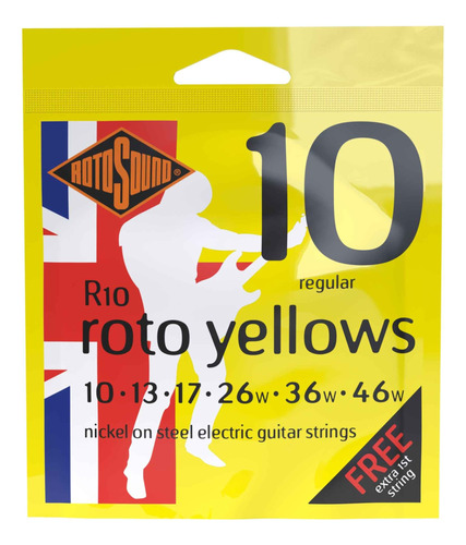 Cuerdas Rotosound Guitarra Eléctrica - R10 Roto Yellows 