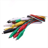 Kit De 10 Cables Tipo Pinza Caimán Longitud 50cm Flexibles
