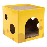 Casa De Cartón Para Rascar Con Forma De Queso Cat Scratcher