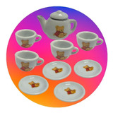 Juego Té Cerámica 9 Pieza Juguete Tetera Taza Plato Sorpresa