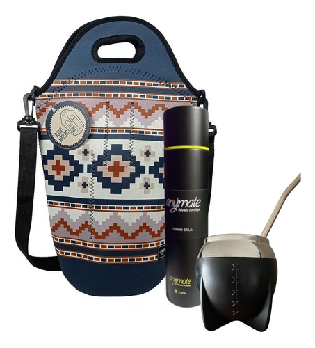 Pack Bolso Matero + Termo Bala 500ml + Mate Lindo+ Bombilla 