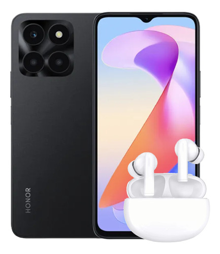 Honor X6a Celular 128gb Desbloqueado 4gb Ram + Audífonos Earbuds X5 (blanco)