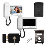 Kit Vídeo Interfone Ivr 1070hs, 1 Módulo Interno Fechadura Cor Branco Bivolt