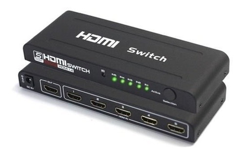 Switch Hdmi 5x1 Ativo Profissional 4k Com Fonte C/ Remoto