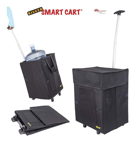 Carrito De Compras Plegable Multiuso Feria 48 Litros Black