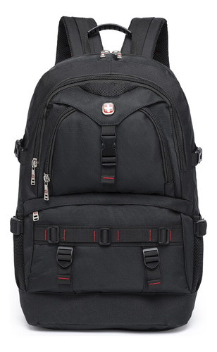 Mochila Executiva Masculina Espaçosa Reforçada Notebook Cor Preto Desenho Do Tecido Liso