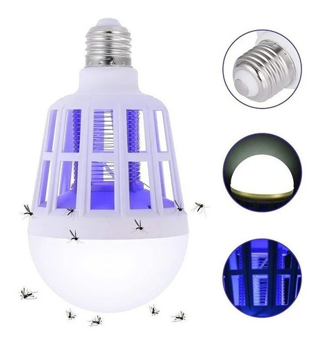 Lâmpada Led Mata Mosquito Insetos Repelente Tomada 110v 15w