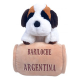 Perro San Bernardo De Peluche Con Barril Bordado 