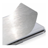 Adesivo Skin Película Notebook Aço Escovado Prata C/ Logo
