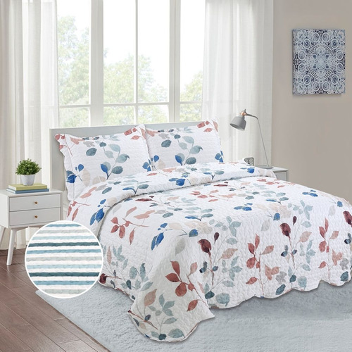 Set Cubrecama Quilt Estampado King Size +2 Fundas!