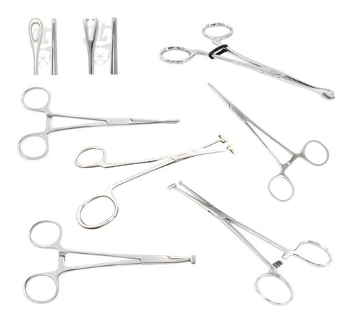 1 Pinza Acero Quirurgico Para Perforar Piercing Corporal