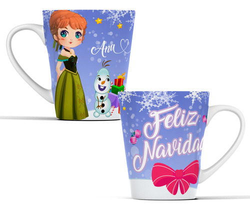 Taza Navideña Princesas Disney Sublimada Cónica 12oz M661