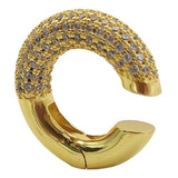 Aro Earcuff Elegante Chunky Grande Chapado En Oro 18k