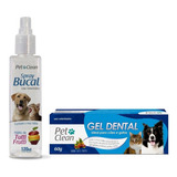 Kit Higiene Bucal Para Caes Gatos Bom Halito E Pasta Dente Sabor Tutti-fruit