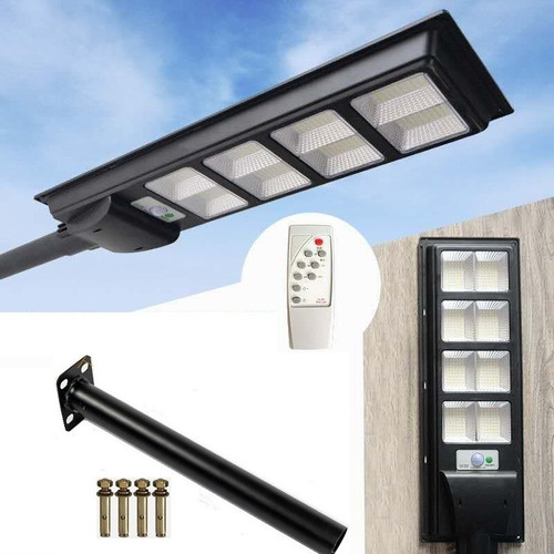 Lampara Foco Led Solar 200w Control Remoto + Soporte 003214 Color De La Carcasa Negro-003333 Color De La Luz Blanco Frío 6v