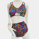 Conjunto Pole Dance Leopard Multi Color