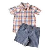 Conjunto Carters Camisa Social E Short