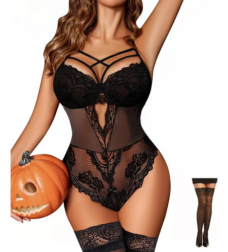 Ligueros Lencería Encaje Medias Conjuntos Baby Doll Mujer  | MercadoLibre