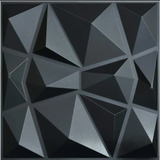 Panel Decorativo 3d Diamond 6m2 50x50cm 24pz Negro Paredes