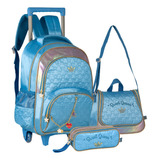 Kit Mochila Rodinha Infantil Sweet Sereia Princesa + Brinde